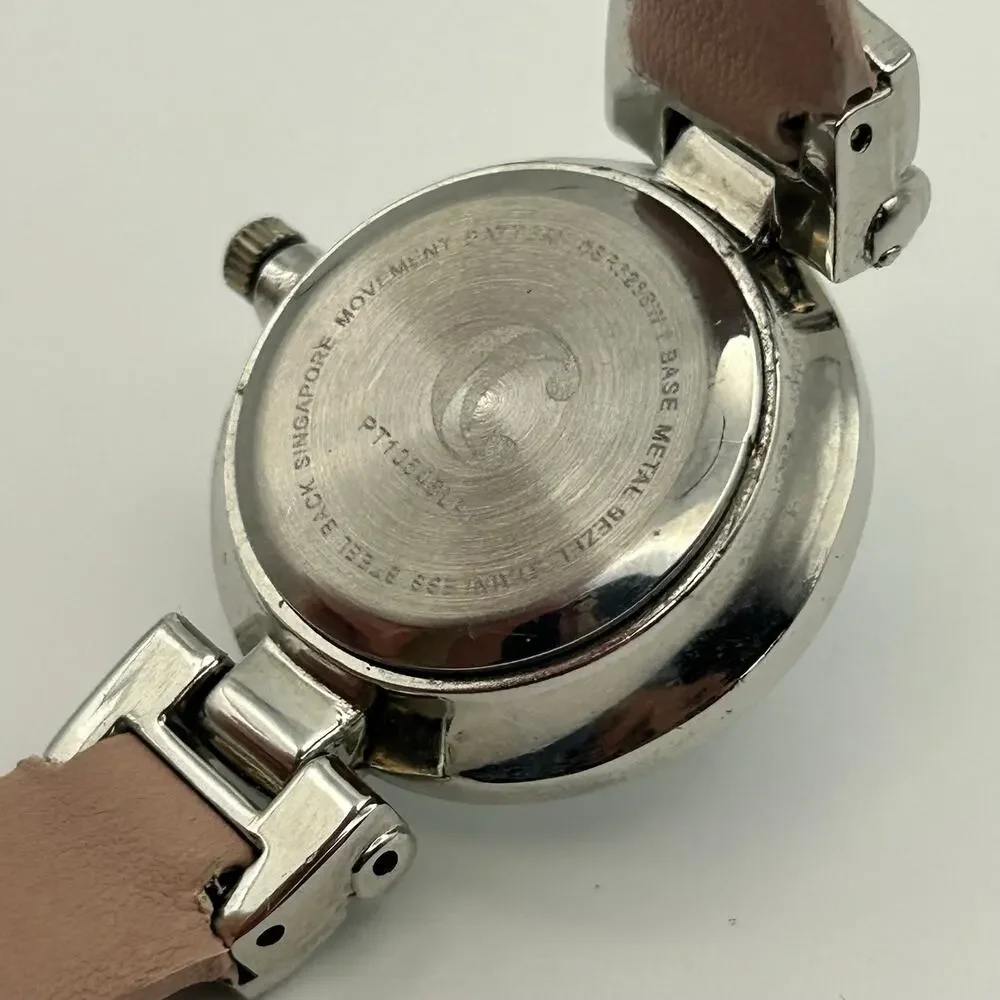 Charming Charlie Silver Tone St. Steel Pink Leather Women’s Watch  New Battery